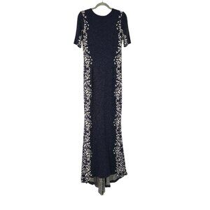St. John Navy Glitter Knit Maxi Dress